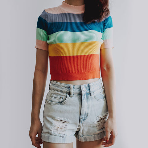 Rainbow Mock Neck Shirt