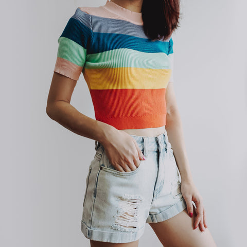 Rainbow Mock Neck Shirt