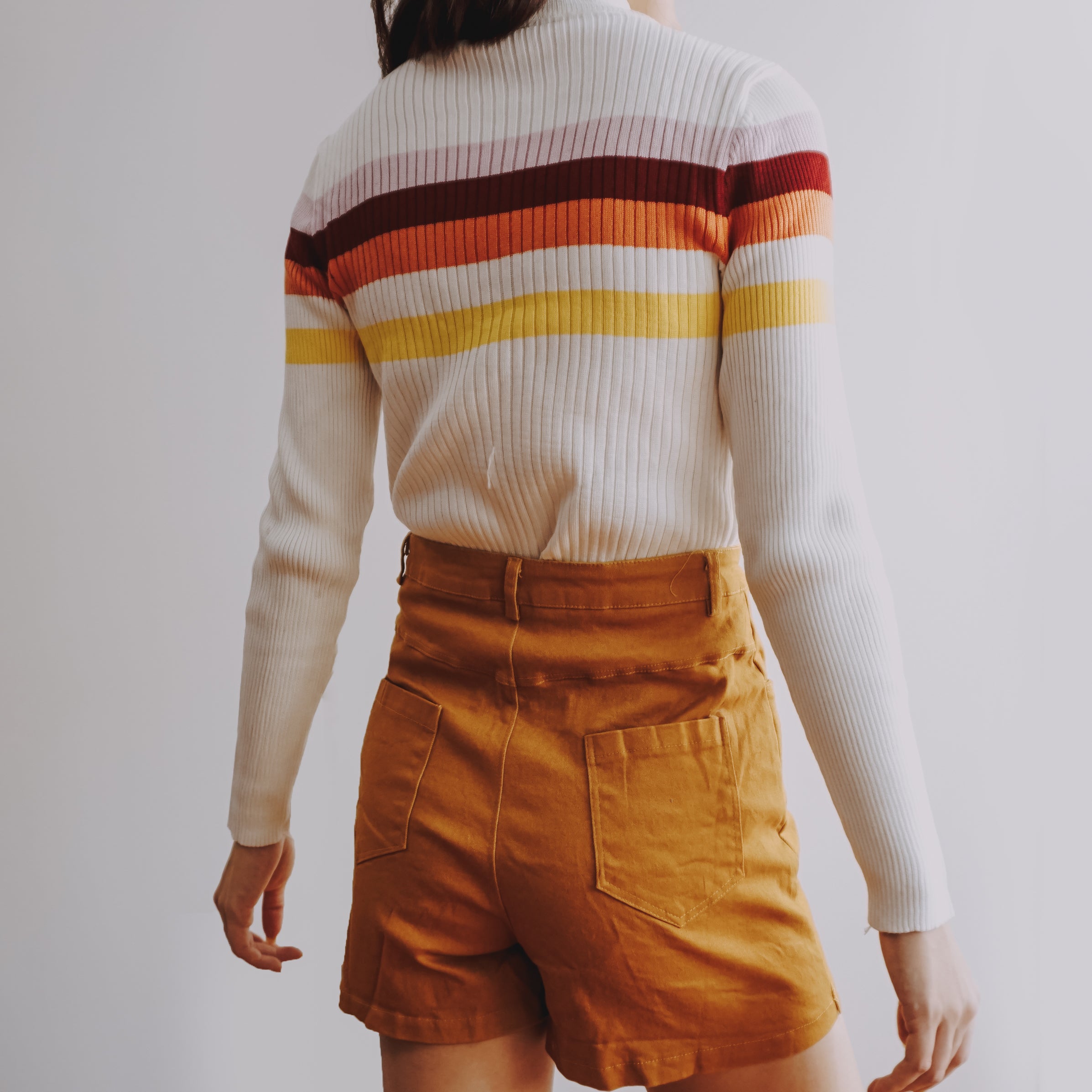 Sunset Stripe Mock Neck Sweater