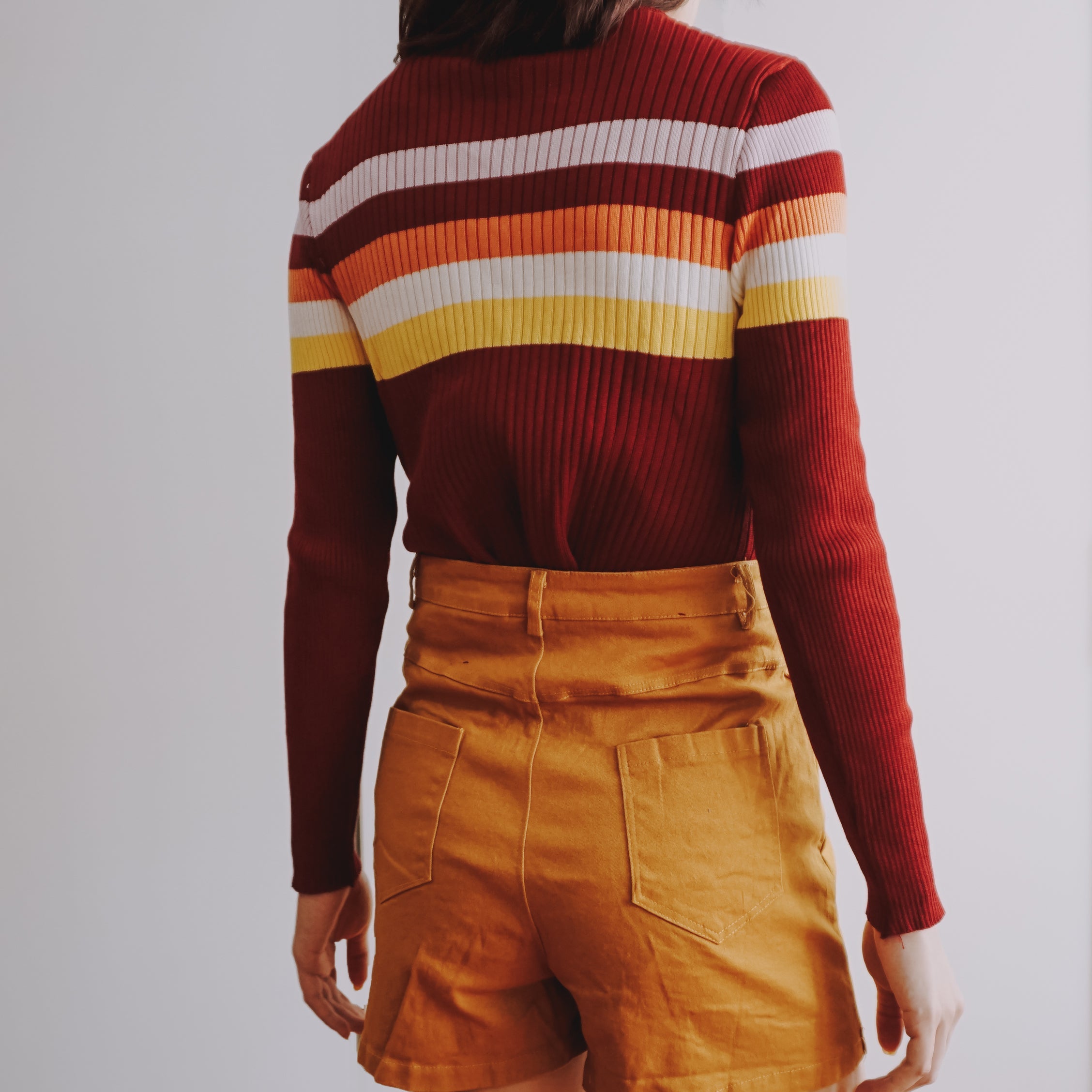 Sunset Stripe Mock Neck Sweater