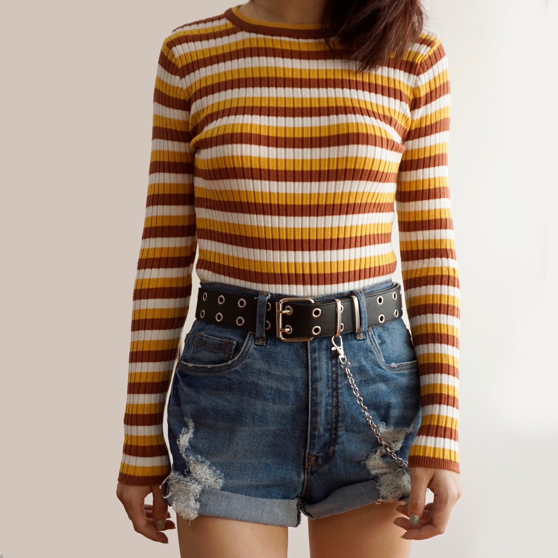 Colorblock Stripe Ribbed Sweater