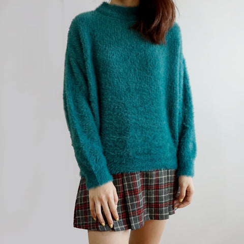 Fuzzy High Neck Sweater