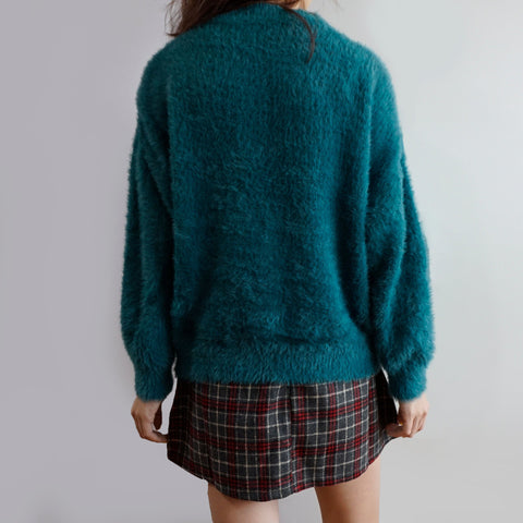 Fuzzy High Neck Sweater