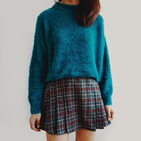 Fuzzy High Neck Sweater