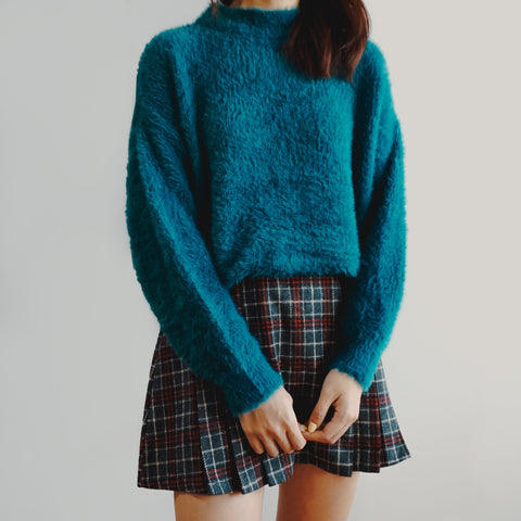 Fuzzy High Neck Sweater