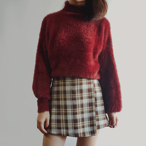 Fuzzy High Neck Sweater