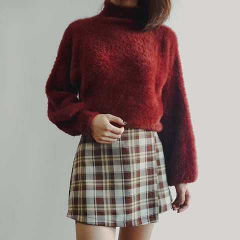 Fuzzy High Neck Sweater