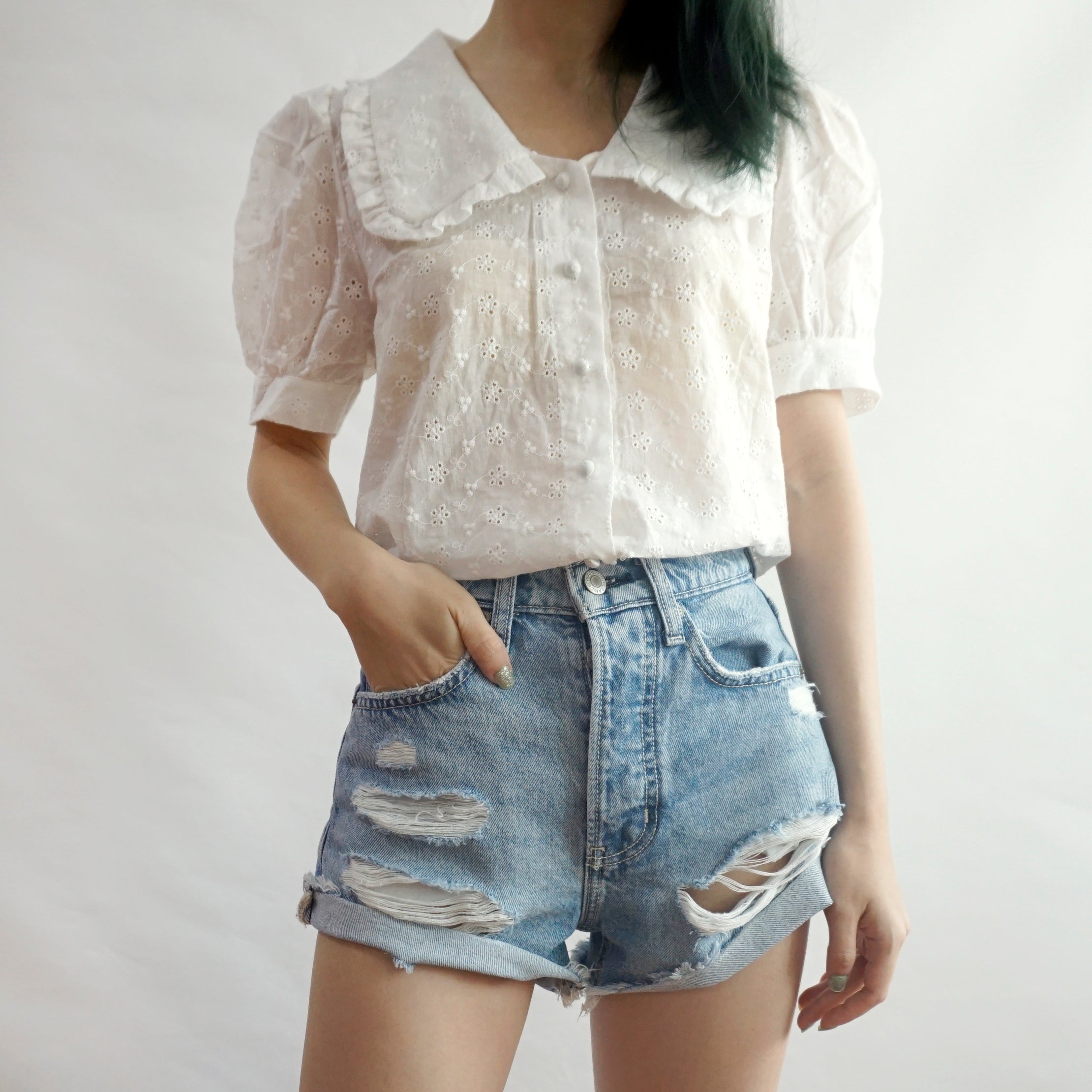 Camisa con botones y ojales de Peter Pan