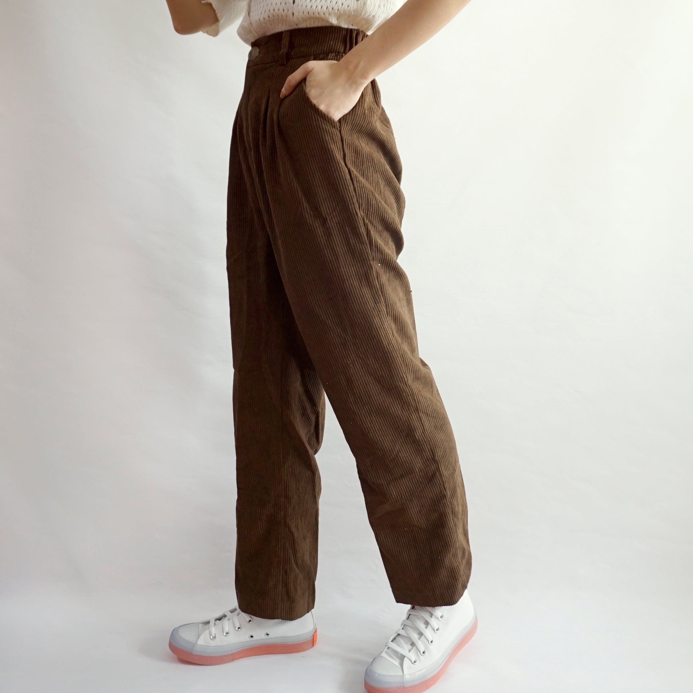 Pleated Corduroy Pants