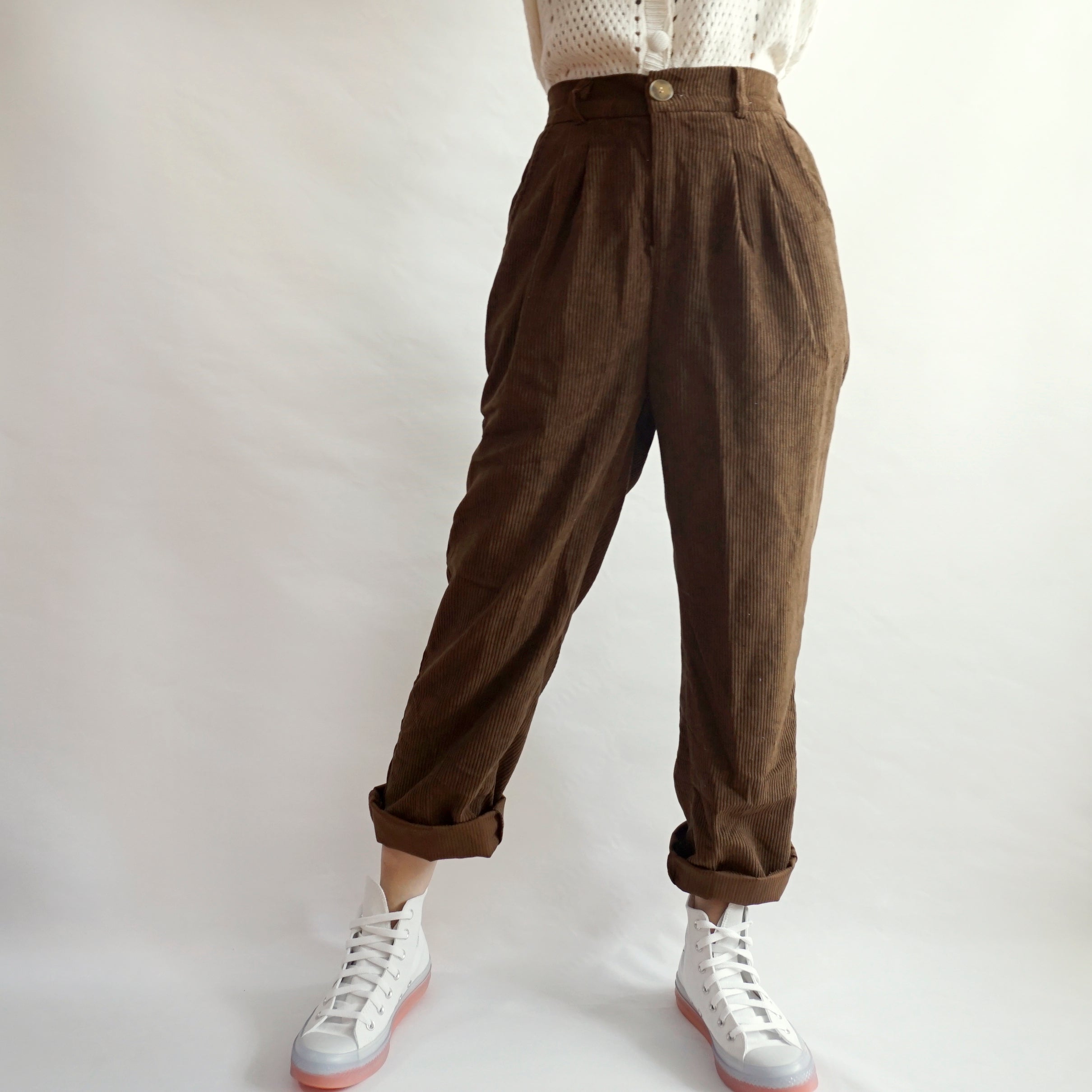 Pleated Corduroy Pants