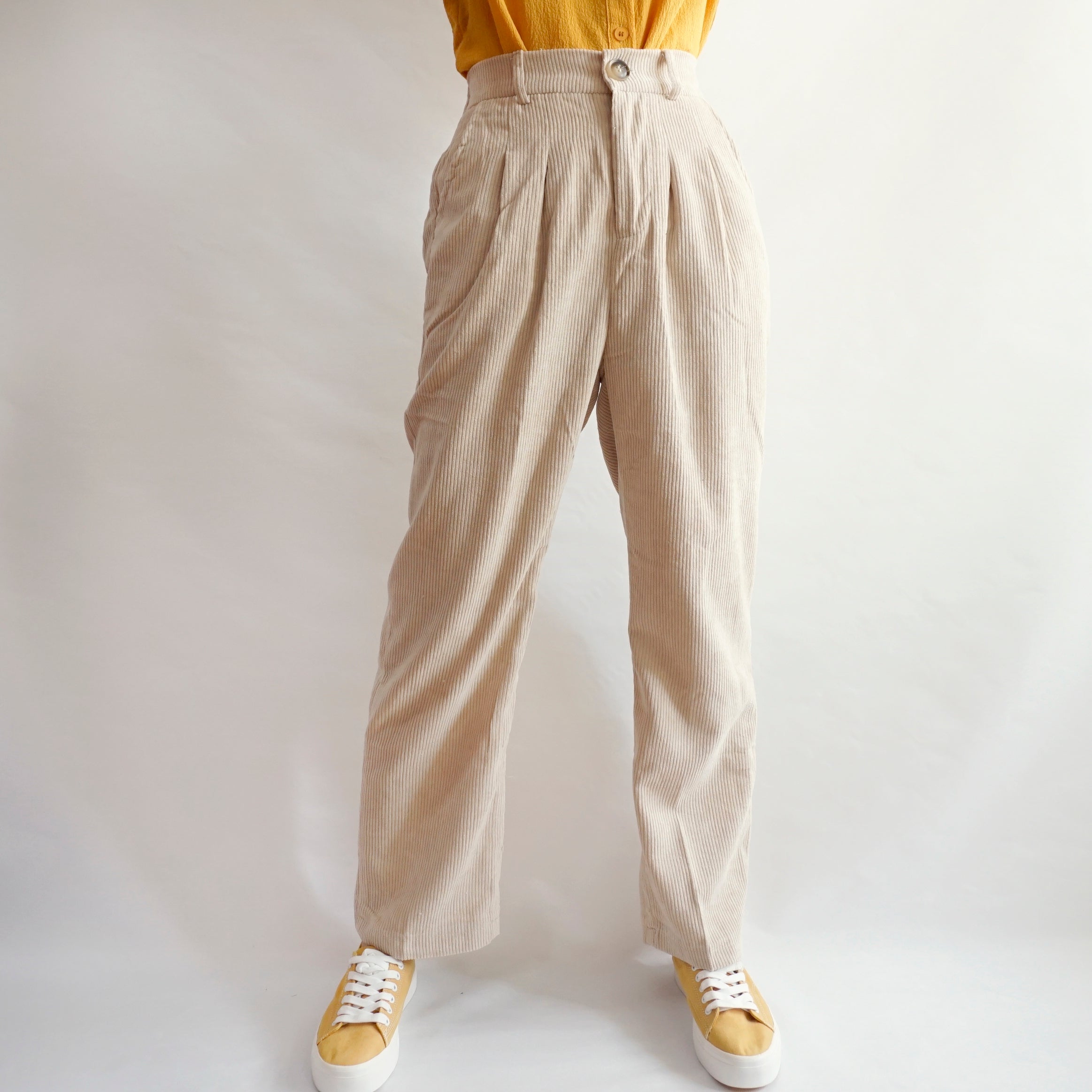 Pleated Corduroy Pants