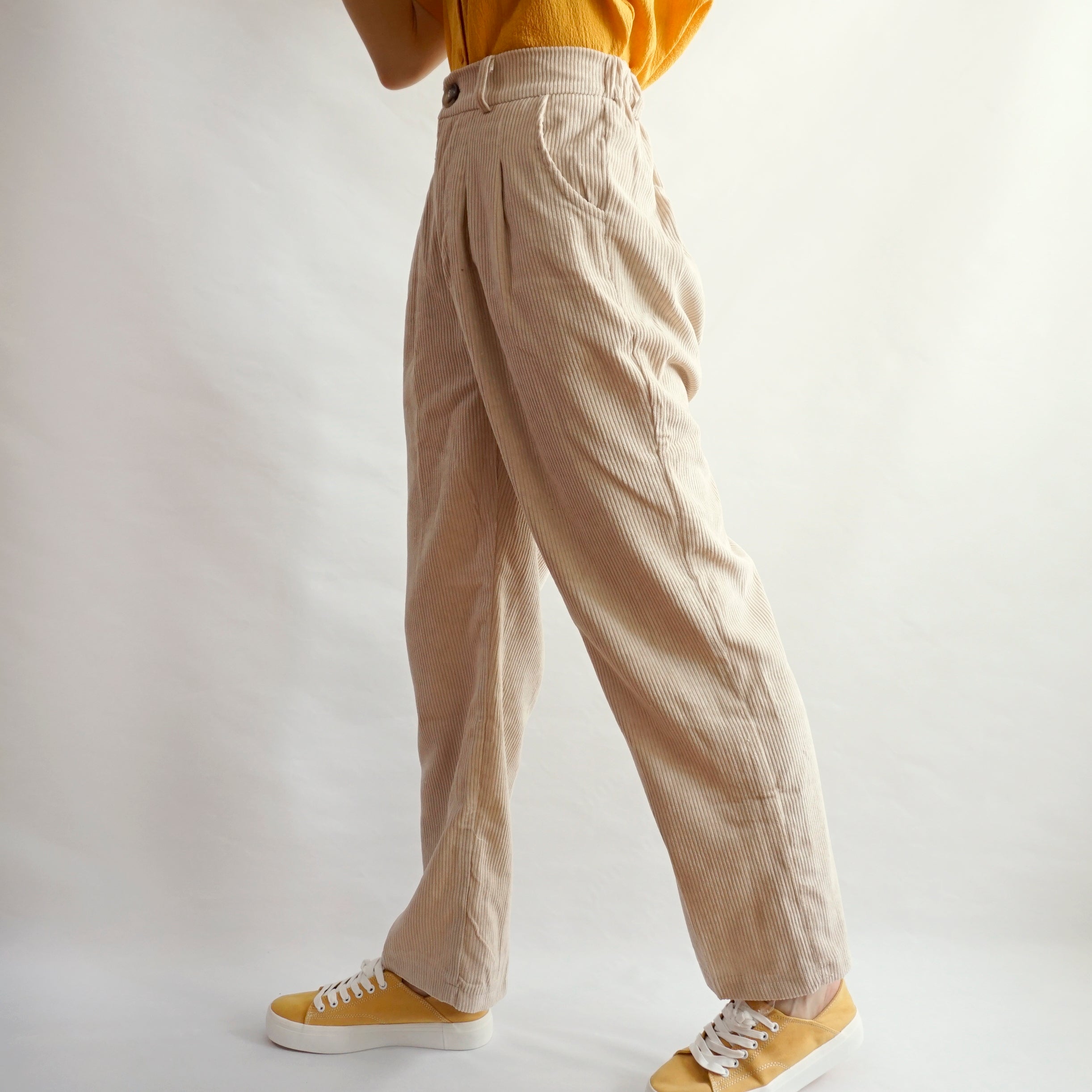 Pleated Corduroy Pants