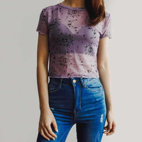 Celestial Mesh Crop Top