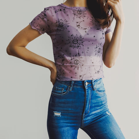 Celestial Mesh Crop Top