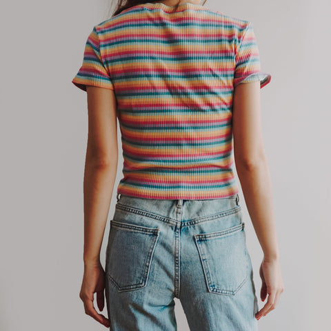 Rainbow Stripe Crop Top