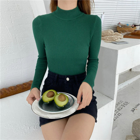 Long Sleeve Elasticity Knitted Shirt