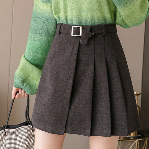 Elegant Belt Sashes A-Line Mini Skirt