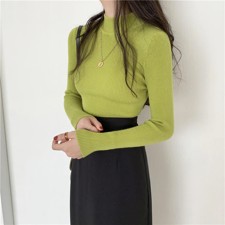 Long Sleeve Elasticity Knitted Shirt