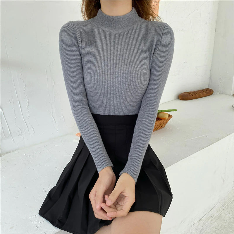 Long Sleeve Elasticity Knitted Shirt