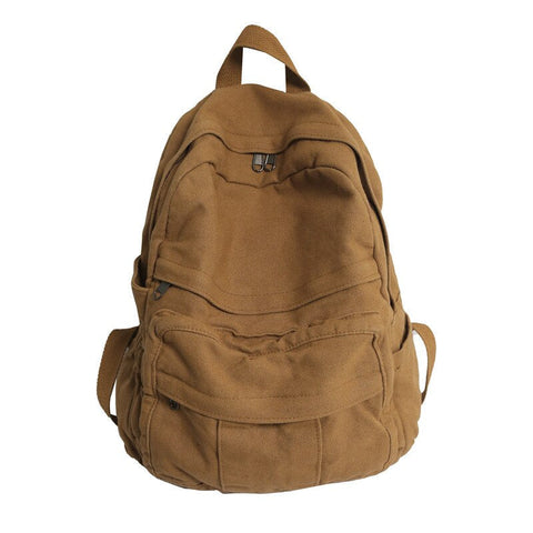 Solid Colour Retro Women Backpack