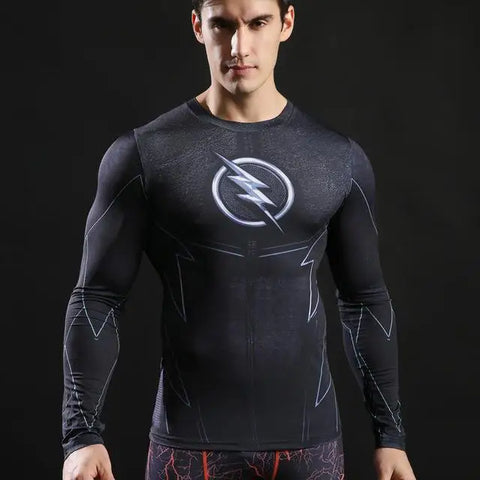 Camisetas de compresión de manga larga con estampado 3D de superhéroes