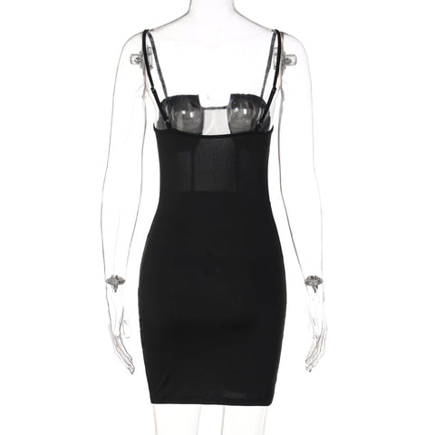 Voguable  Solid Slip Sleeveless Backless Patchwork Pleated Midi Dress Evening Party Slim Elegant Y2K Clothing