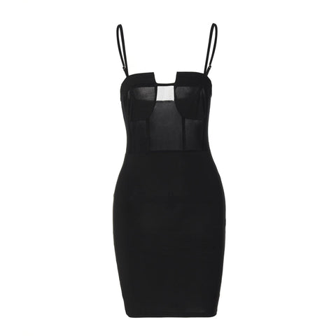 Voguable  Solid Slip Sleeveless Backless Patchwork Pleated Midi Dress Evening Party Slim Elegant Y2K Clothing