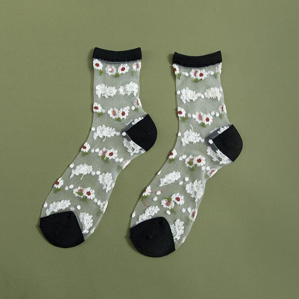Sheer Daisy Socks