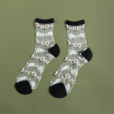 Sheer Daisy Socks
