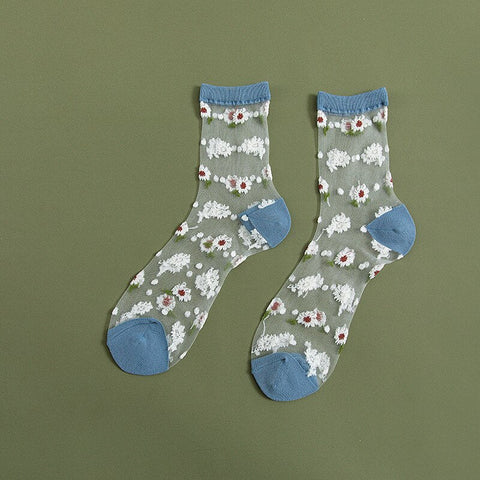 Sheer Daisy Socks