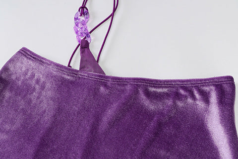 Voguable  Solid Slip Navel Sleeveless See Through Top Mini Dress Set Bodycon Party Elegant Club Y2K Robe Beach