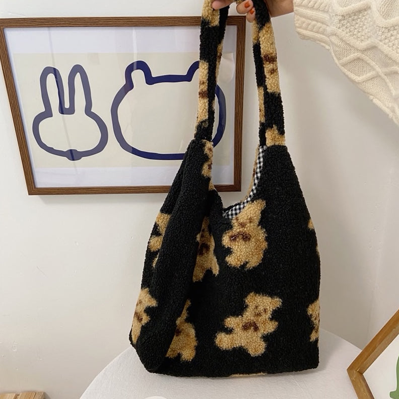 Plush Teddy Bear Reversible Tote Bag