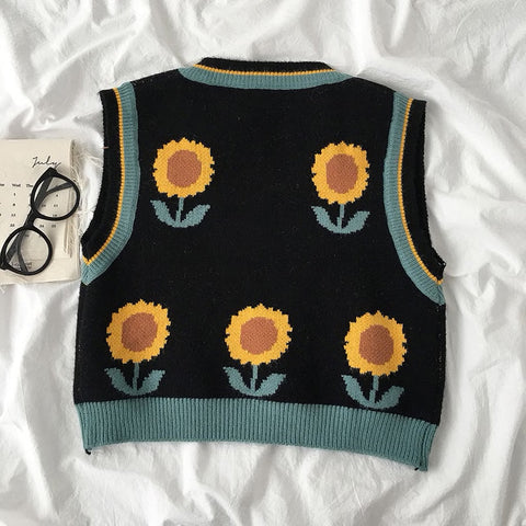 Sonnenblumen-Pulloverweste