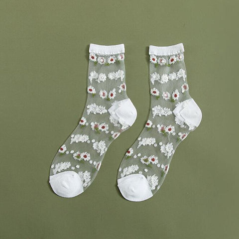 Sheer Daisy Socks