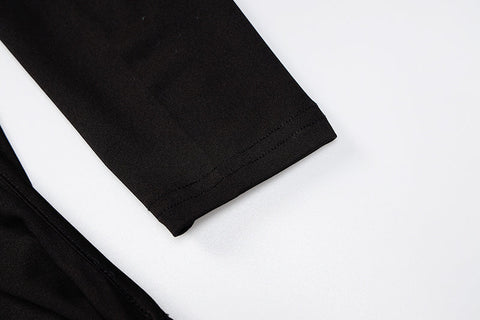 Voguable Solid Long Sleeves O Neck Cut Out Drawstrings Bandage Playsuit  Fall Bodycon Party Club Elegant Y2K