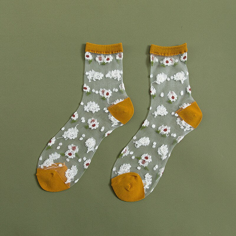 Sheer Daisy Socks