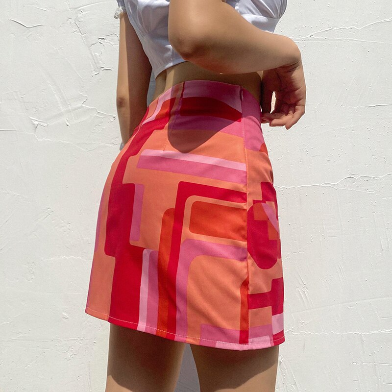 Harajuku Print Korean Y2K Cute Mini Skirts Clubwear Aesthetic 2000s Outfits Streetwear Skirts Cuteandpscho