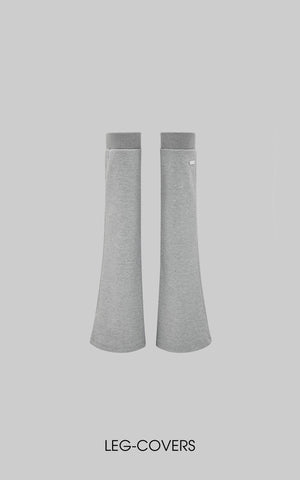 Grey Hoodie 3-Piece Set with Contrast Trim Shorts and Leg Warmers