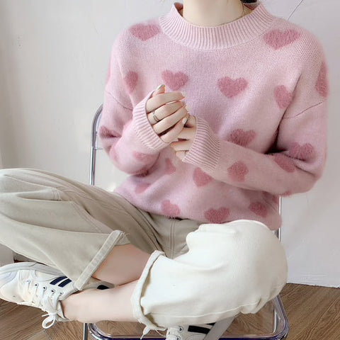 Fuzzy Hearts Sweater