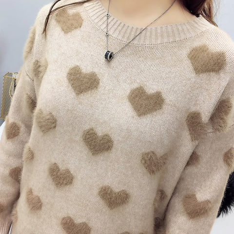 Fuzzy Hearts Sweater