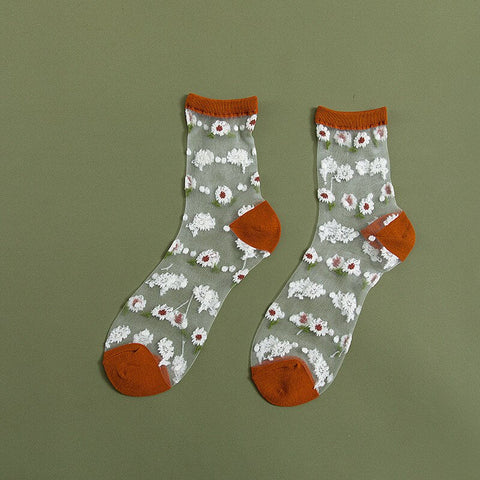 Sheer Daisy Socks