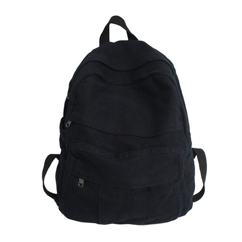 Solid Colour Retro Women Backpack