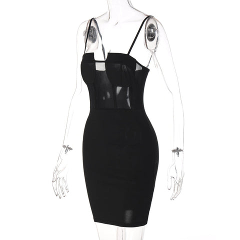 Voguable  Solid Slip Sleeveless Backless Patchwork Pleated Midi Dress Evening Party Slim Elegant Y2K Clothing
