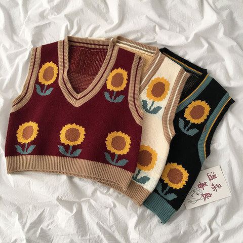 Sonnenblumen-Pulloverweste