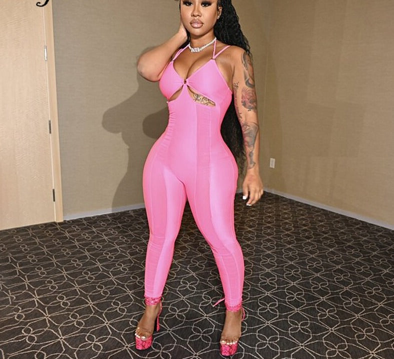 Voguable   Sleeveless Backless Patchwork See Through Jumpsuit Streetwear Outfits Y2K Robe Kpytomoa