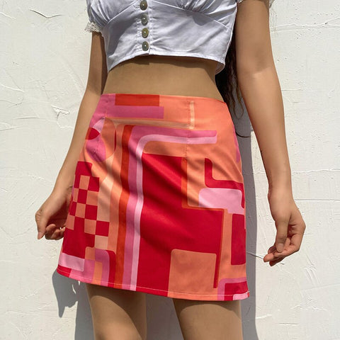Harajuku Print Korean Y2K Cute Mini Skirts Clubwear Aesthetic 2000s Outfits Streetwear Skirts Cuteandpscho