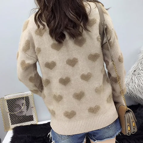 Fuzzy Hearts Sweater