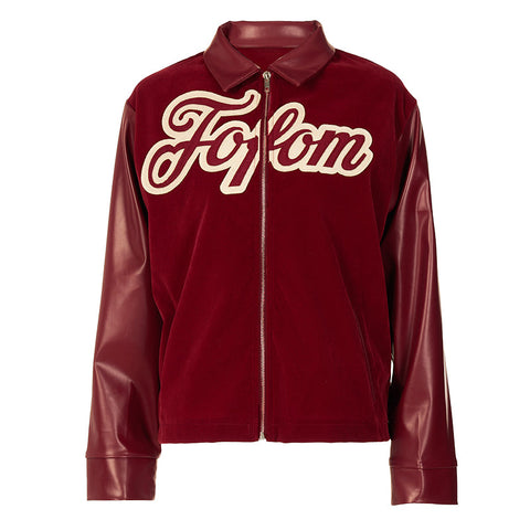 Voguable Pu Leather Letter Print Zipper Long Sleeve Loose Patchwork Jacket Winter Streetwear Outfits Y2K