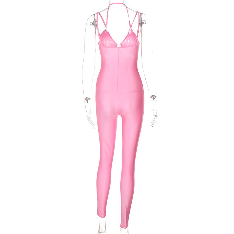 Voguable   Sleeveless Backless Patchwork See Through Jumpsuit Streetwear Outfits Y2K Robe Kpytomoa