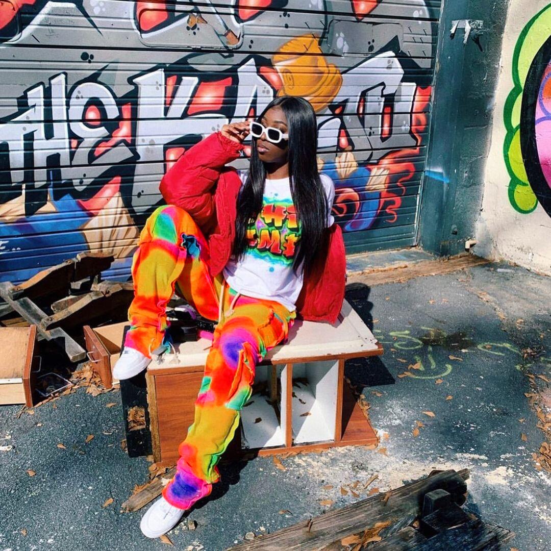 Multi Pocket Drawstring Stacked Sweatpants Street Style Tie Dye Cargo Pants Y2k Clothes Trousers
